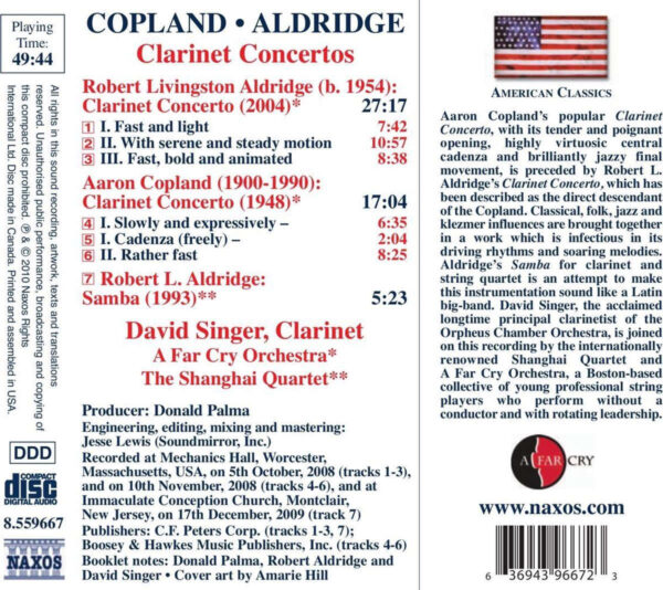 Copland & Aldridge: Clarinet Concertos - Imagem 2