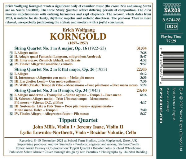 Korngold: String Quartets Nos. 1-3 - Imagem 2