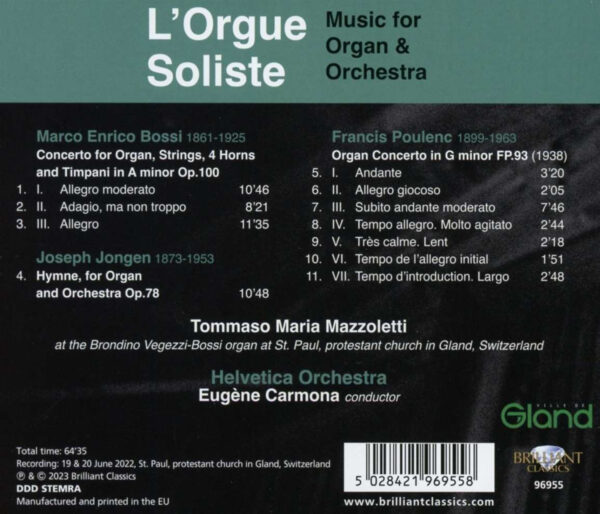 L'Orgue Soliste: Music for Organ & Orchestra, Boss - Imagem 2
