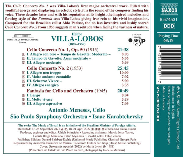 Villa-Lobos: Cello Concertos Nos. 1-2 - Imagem 2