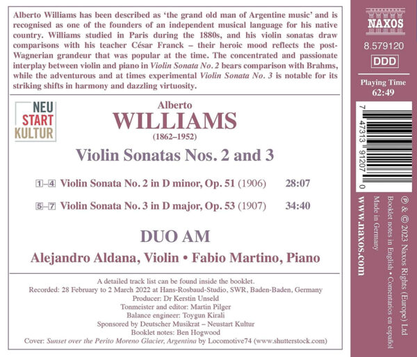 Alberto Williams: Violin Sonatas Nos. 2 & 3 - Imagem 2