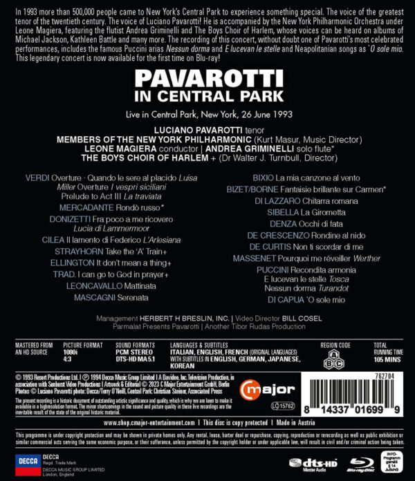 Blu-ray - Pavarotti in Central Park - Imagem 2