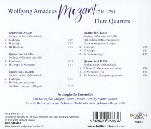 Mozart: Flute Quartets - Imagem 2