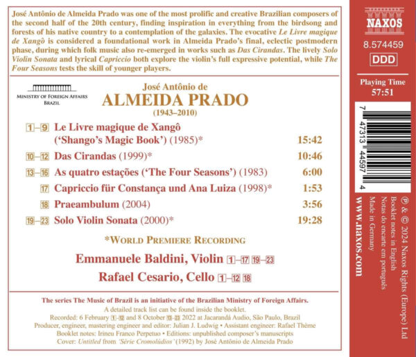 Almeida Prado: Works for Violin and Cello - Imagem 2
