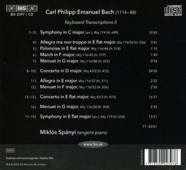 C.P.E. Bach: The Solo Keyboard Music Vol. 41 - Imagem 2