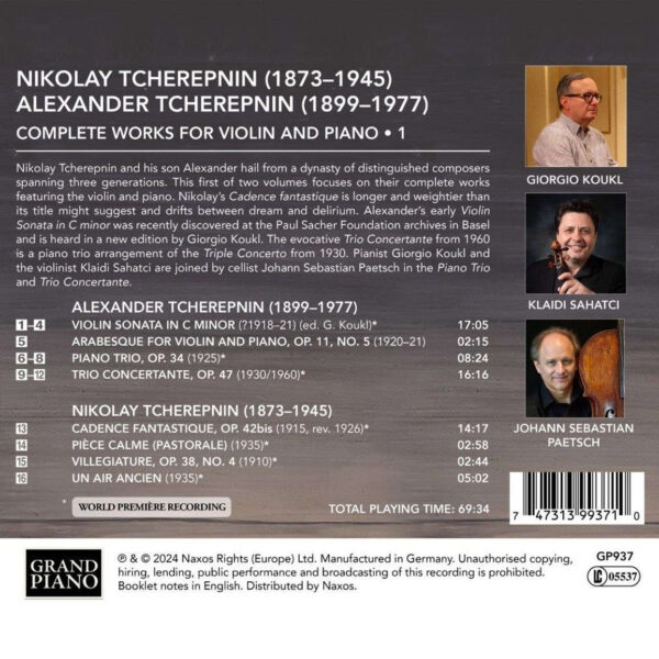 A. & N. Tcherepnin: Complete Works Violin & Piano - Imagem 2